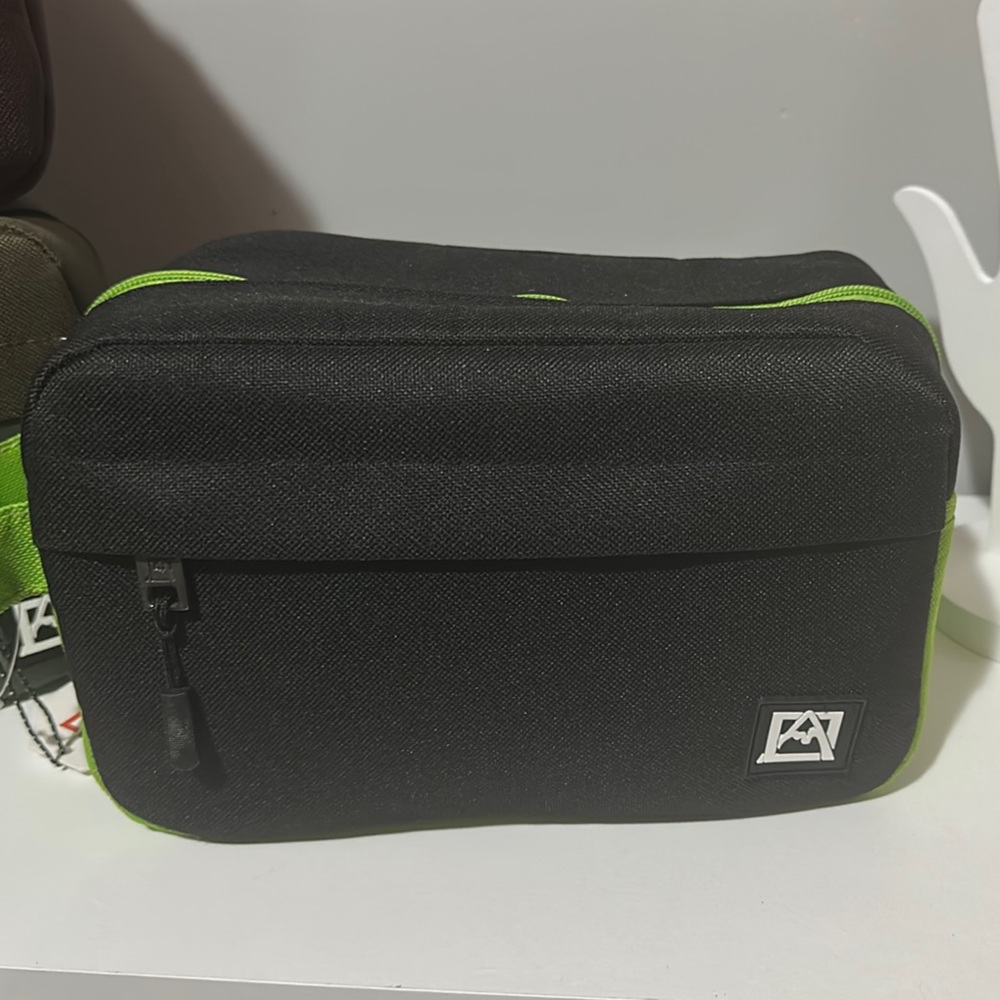 Black and Green Pouch with Logo
